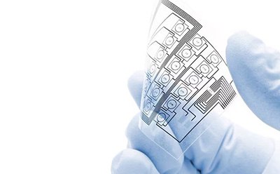 Organic integrated circuit printed on thin plastic film