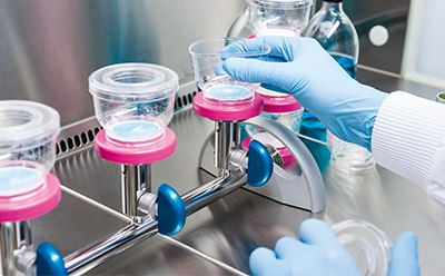 Laboratory technician conducting water quality tests using EZ-Fit® Filtration Units. Laboratory technician conducting water quality tests using EZ-Fit® Filtration Units.