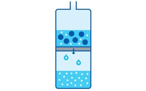 Protein concentration using porous membrane filters. Excess liquid fluid passes through the membrane while large protein molecules are retained Protein concentration using porous membrane filters. Excess liquid fluid passes through the membrane while large protein molecules are retained