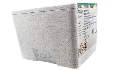 New Spectroquant® Test kit packaging Image of a styropor (Styropor® Ccycled™) carton box used to package Spectroquant cell test products