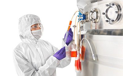 Take representative samples using NovaSeptum® GO sterile sampling system with various single-use sampling containers from a stainless-steel system.