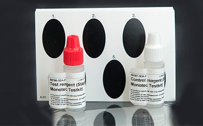Diverse test kits for confirmation, detection, identification or biochemical activity testing of microorganisms