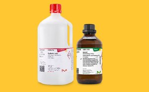 Glass and plastic bottle of acids