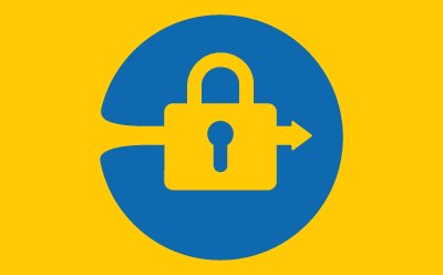 A graphic of a yellow lock with an arrow pointing to the right, set inside a blue circle on a yellow background. A graphic of a yellow lock with an arrow pointing to the right, set inside a blue circle on a yellow background.