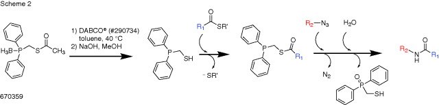 Acetylthiomethyl-diphenylphosphine borane complex Ligation with DABCO Acetylthiomethyl-diphenylphosphine borane complex Ligation with DABCO