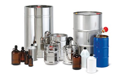 Custom capabilities pack sizes beyond the catalog offering Barrels, glass bottles, PTFE bottles, and other packagings