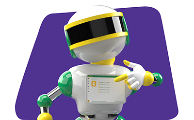 A stylized illustration of a robot with a white and green color scheme, holding a paper airplane in its right hand. The robot has a round head with a visor-like eye, and its body appears to be made of various geometric shapes. The background is a simple blue with rounded corners. A stylized illustration of a robot with a white and green color scheme, holding a paper airplane in its right hand. The robot has a round head with a visor-like eye, and its body appears to be made of various geometric shapes. The background is a simple blue with rounded corners.