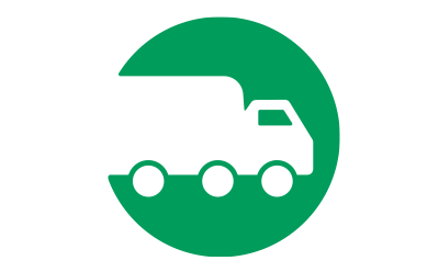 green icon with representation of a shipping box green icon with representation of a shipping box