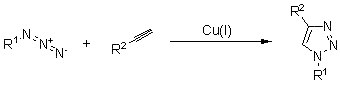 Huisgen 1,3-dipolar cycloaddition of alkynes to azides to form 1,4-disubsituted-1,2,3-triazoles