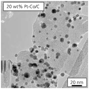 TEM image of a Pt/C electrode.