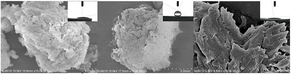 SEM and water contact angle of KLN, m-KLM, PAA-KLN SEM and water contact angle of KLN, m-KLM, PAA-KLN