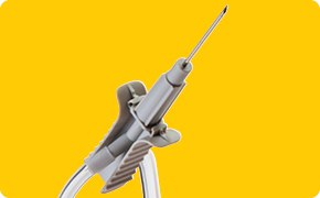Redesigned needle guard with grips Redesigned needle guard with grips