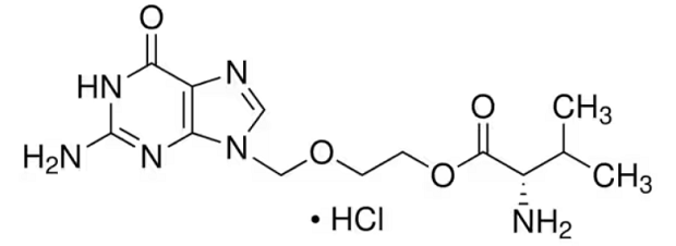 Valacyclovir Hydrochloride Chemical structure of Valacyclovir Hydrochloride