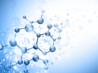 A digital illustration of interconnected organic molecules against a light blue background, symbolizing organic molecules in water A digital illustration of interconnected organic molecules against a light blue background, symbolizing organic molecules in water