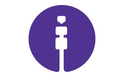 A white syringe on a purple circular background, indicating medical or health-related applications. A white syringe on a purple circular background, indicating medical or health-related applications.