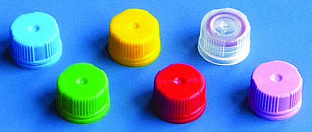 BRAND&#174; screw caps with tamper evident screw cap for micro tubes red