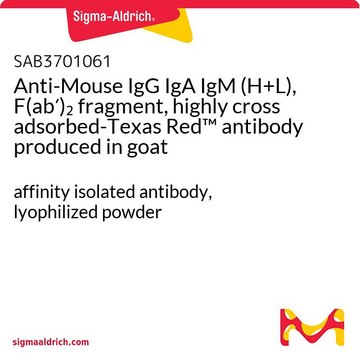 Anti-Mouse IgG IgA IgM (H+L), F(ab&#8242;)2 fragment, highly cross adsorbed-Texas Red&#8482; antibody produced in goat affinity isolated antibody, lyophilized powder