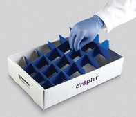 Droplet&#8482; Sample Storage Tray polypropylene (corrugated), holds 24 sample containers, pack of 10&#160;trays
