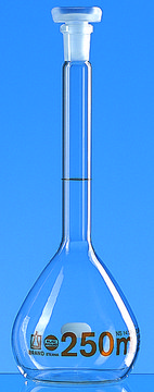 BRAND&#174; volumetric flask BLAUBRAND&#174; ETERNA class A, DE-M marking, capacity 25&#160;mL, borosilicate glass