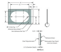 Grace Bio-Labs HybriWell&#8482; sealing system, SecureSeal&#8482; adhesive chamber chamber volume 30-50&#160;&#956;L, L × W × thickness 19&#160;mm × 32&#160;mm × 0.15&#160;mm, port diam. 1.5&#160;mm