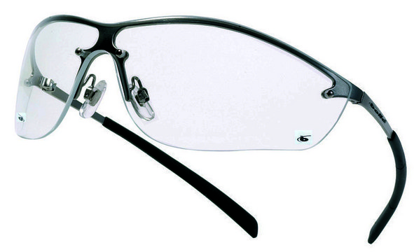 Bollé Silium metal frame safety spectacles with adjustable non-slip nose bridge &amp; flex temples CE compliant