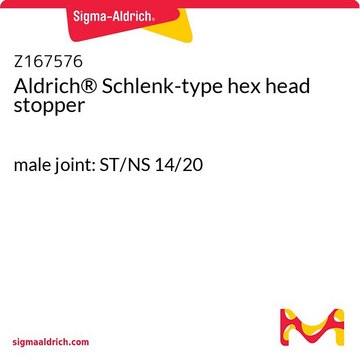 Aldrich&#174; Schlenk-type hex head stopper male joint: ST/NS 14/20