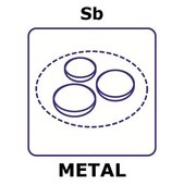 Antimony microfoil, 25x25mm, thinness 0.5&#956;m, specific density 334.5&#956;g/cm2, 6 micron aluminum permanent support, 95+%