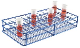 Coated Wire Tube Rack to hold, 20 x 33 mm tubes, blue