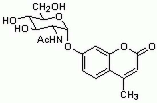 4-Methylumbelliferyl-N-acetyl-&#945;-D-glucosaminide Ultrasensitive, fluorogenic substrate for assay of N-acetyl-&#945;-D-glucosaminidase. Can be used to test for Sanfilippo syndrome B.