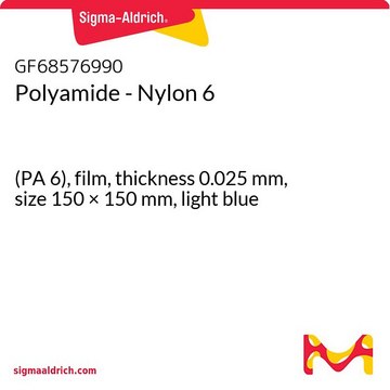Polyamide - Nylon 6 (PA 6), film, thickness 0.025&#160;mm, size 150 × 150&#160;mm, light blue