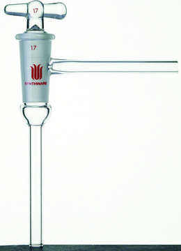 Synthware&#8482; high vacuum 90 degree stopcock with hollow plug bore size 4&#160;mm, plug size 17.35/50