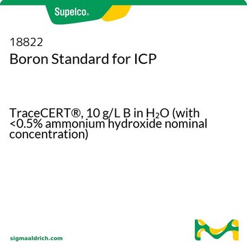 Boron Standard for ICP TraceCERT&#174;, 10&#160;g/L B in H2O (with &lt;0.5% ammonium hydroxide nominal concentration)