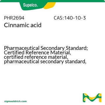 Cinnamic acid Pharmaceutical Secondary Standard; Certified Reference Material, certified reference material, pharmaceutical secondary standard, pkg of 200&#160;mg