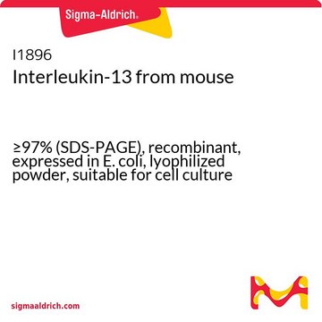 Interleukin-13 from mouse &#8805;97% (SDS-PAGE), recombinant, expressed in E. coli, lyophilized powder, suitable for cell culture