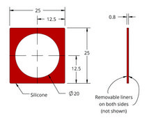 Grace Bio-Labs Press-To-Seal silicone isolator, No PSA wells, 1 (Round, 20mm diameter, 0.8mm depth)