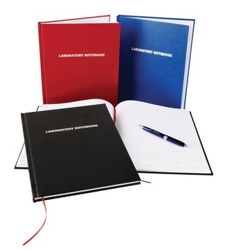 Laboratory Notebook 200 pages, Lined, red