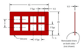 Grace Bio-Labs Press-To-Seal silicone isolator, No PSA wells (Square, 7mm x 7mm x 0.5mm depth)