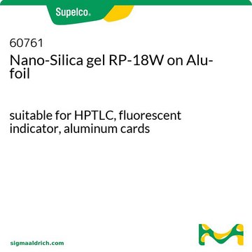 Nano-Silica gel RP-18W on Alu-foil suitable for HPTLC, fluorescent indicator, aluminum cards