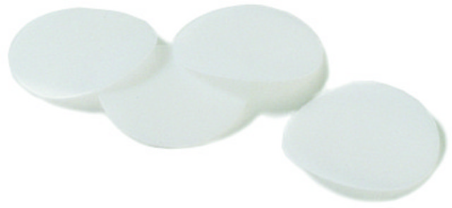 Cap liner, PTFE white PTFE, diam. × thickness 15&#160;mm × 0.010&#160;in., for use with 7&nbsp;mL vial, pkg of 100&#160;ea