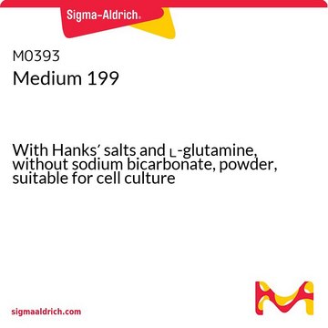 Medium 199 With Hanks&#8242; salts and L-glutamine, without sodium bicarbonate, powder, suitable for cell culture