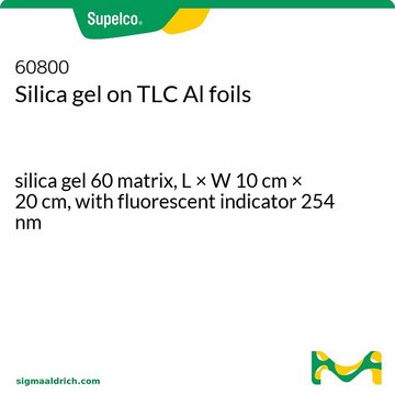 Silica gel on TLC Al foils silica gel 60 matrix, L × W 10&#160;cm × 20&#160;cm, with fluorescent indicator 254 nm