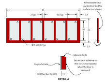 Grace Bio-Labs SecureSeal&#8482; hybridization chambers wells, 6, well L × W × depth 20&#160;mm × 9.8&#160;mm × 1&#160;mm, port diam. 1.5&#160;mm