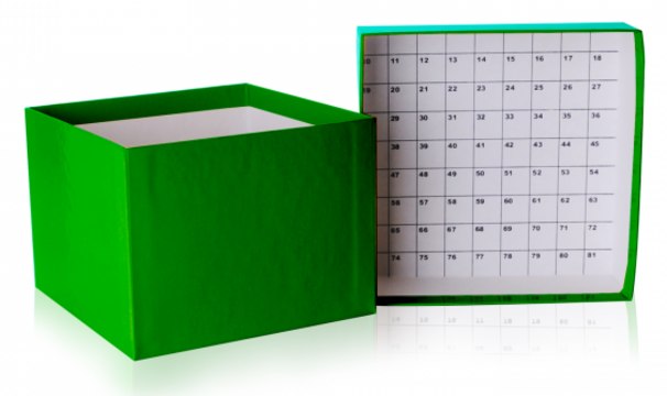 CryoFile&#174; XL freezer box, for batching and storing cryogenic vials or ampules green