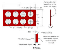 Grace Bio-Labs SecureSeal&#8482; hybridization chambers wells, 8, well diam. × depth 9&#160;mm × 0.8&#160;mm, port diam. 1.5&#160;mm