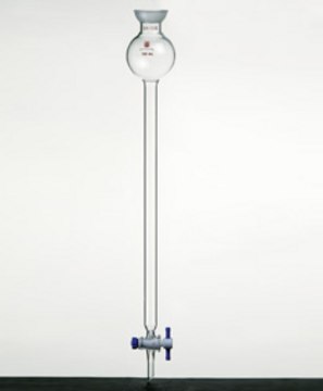 Synthware&#8482; chromatography column with reservoir, fritted disc and PTFE stopcock 500 mL, joint: ST/NS 35/20, I.D. × L 26.0&#160;mm × 457&#160;mm, fritted disc and PTFE stopcock