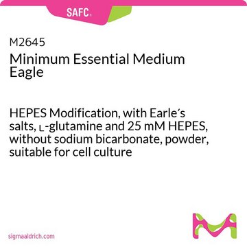 Minimum Essential Medium Eagle HEPES Modification, with Earle&#8242;s salts, L-glutamine and 25 mM HEPES, without sodium bicarbonate, powder, suitable for cell culture