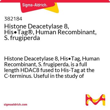 Histone Deacetylase 8, His&#8226;Tag&#174;, Human Recombinant, S. frugiperda Histone Deacetylase 8, His&#8226;Tag, Human Recombinant, S. frugiperda, is a full length HDAC8 fused to His-Tag at the C-terminus. Useful in the study of HDAC8 regulation and for inhibitor screening.