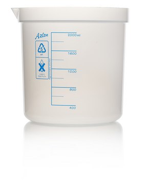 Azlon Straight-sided Beakers graduated, polypropylene, capacity 2000&#160;mL