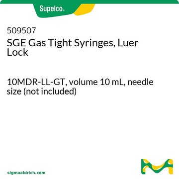 SGE Gas Tight Syringes, Luer Lock 10MDR-LL-GT, volume 10&#160;mL, needle size (not included)