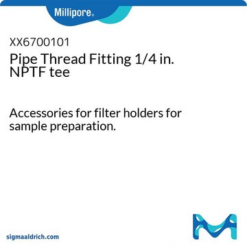 Pipe Thread Fitting 1/4 in. NPTF tee Accessories for filter holders for sample preparation.